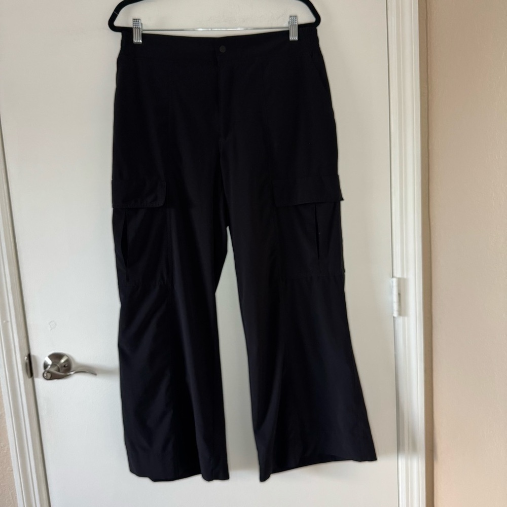 Athleta Black Wide Leg Cargo Pants - Picture 2 of 16